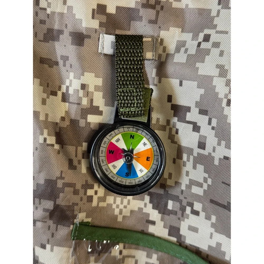 Kids US Army Camouflage Costume Jacket Digital Desert Camo with Toy Compass